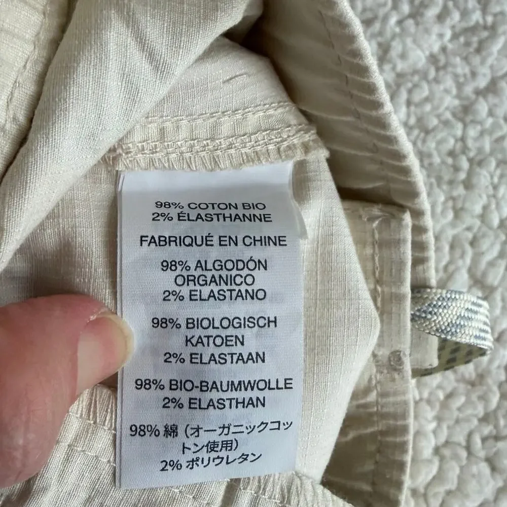 VUORI Womens Ripstop Pants Size XL Cream Cargo Pocket Drawstring VW401 - Picture 9 of 10